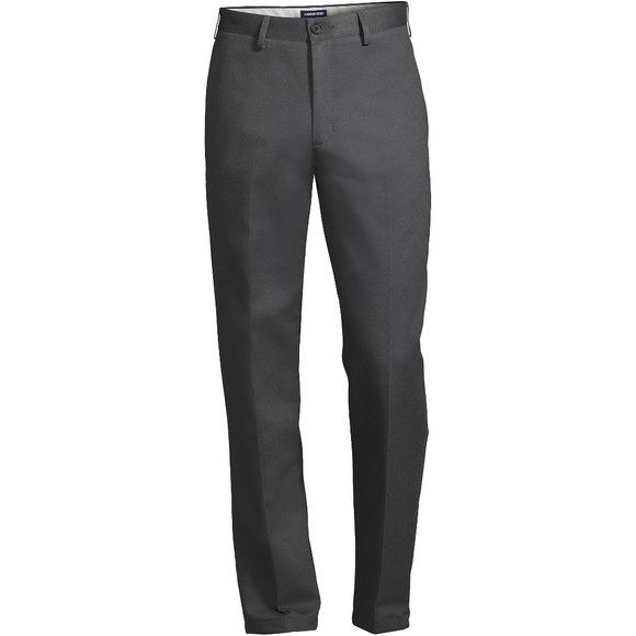 NWT LANDS' END MEN'S DRESS PANTS GRAY 31 UNHEMMED - Picture 4 of 7